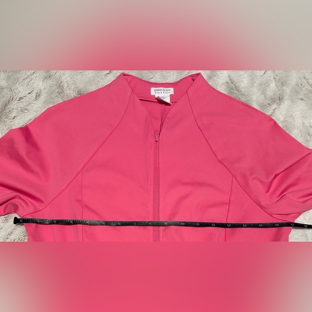 Sigrid Olsen Pink Zip Golf Tennis Performance Sport Jacket Activewear Medium - Picture 3 of 10